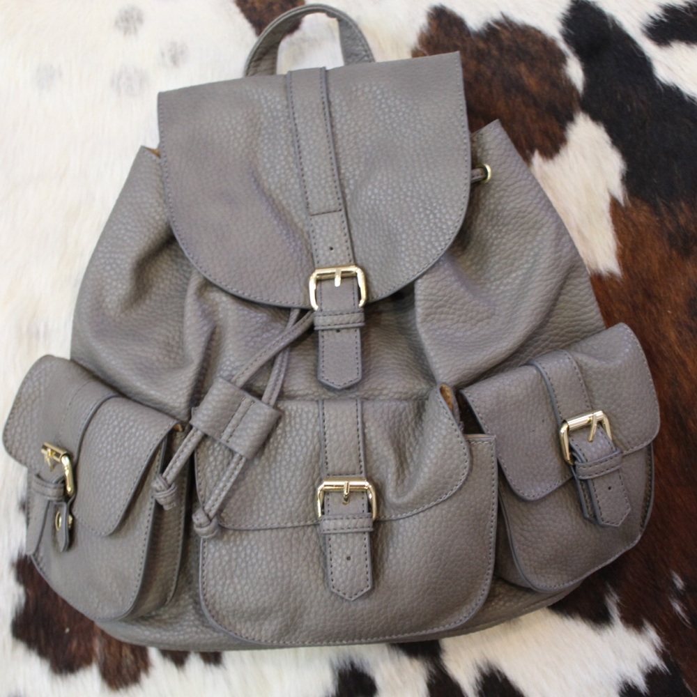 Faux leather backpack